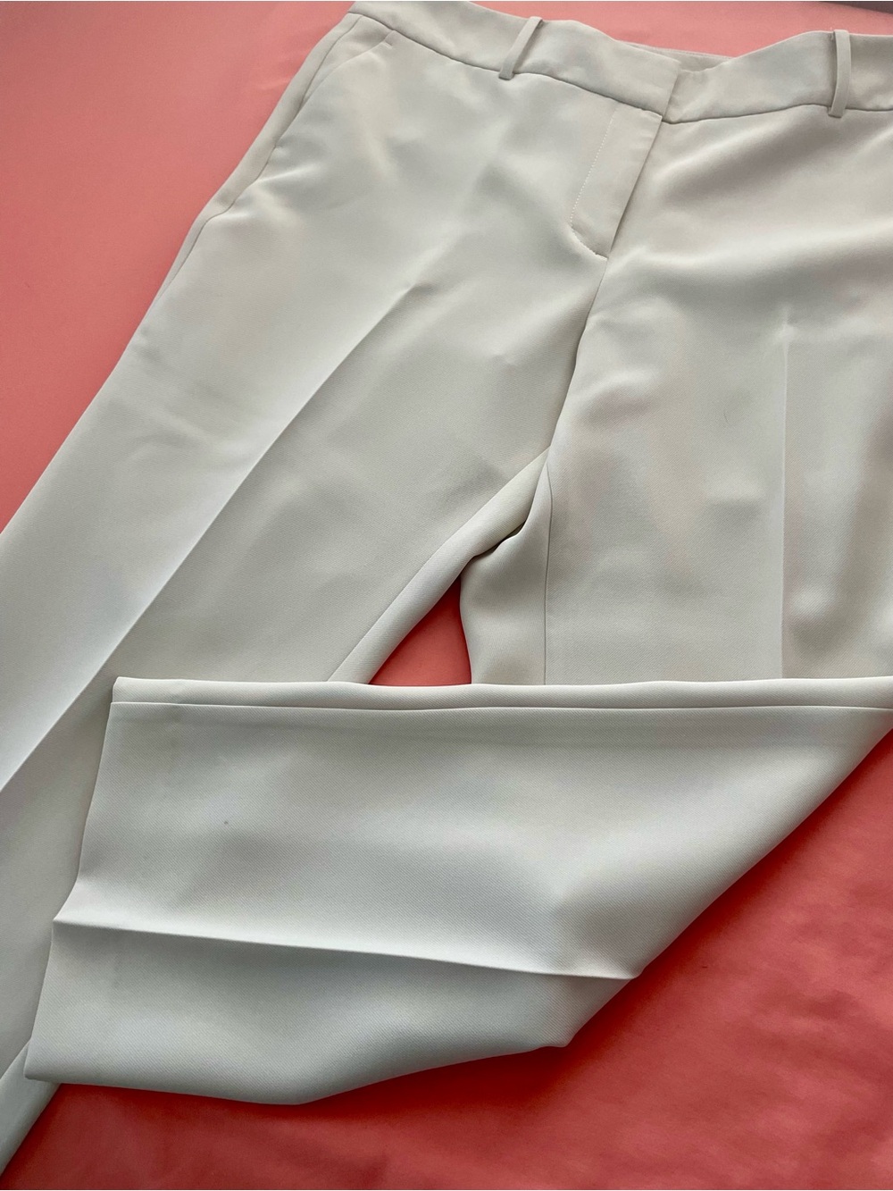 Ann Taylor Petite Light Cream Ankle Length Dress Pants - Picture 4 of 6